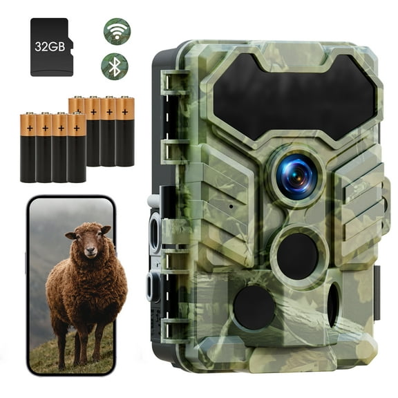 CAMPARK Trail Camera with SD Card 1080P Game Camera with Night Vision Motion Activated Fast Trigger Time IP66 Waterproof 2.0"LCD Hunting Deer Trail Cam for Wildlife Monitoring