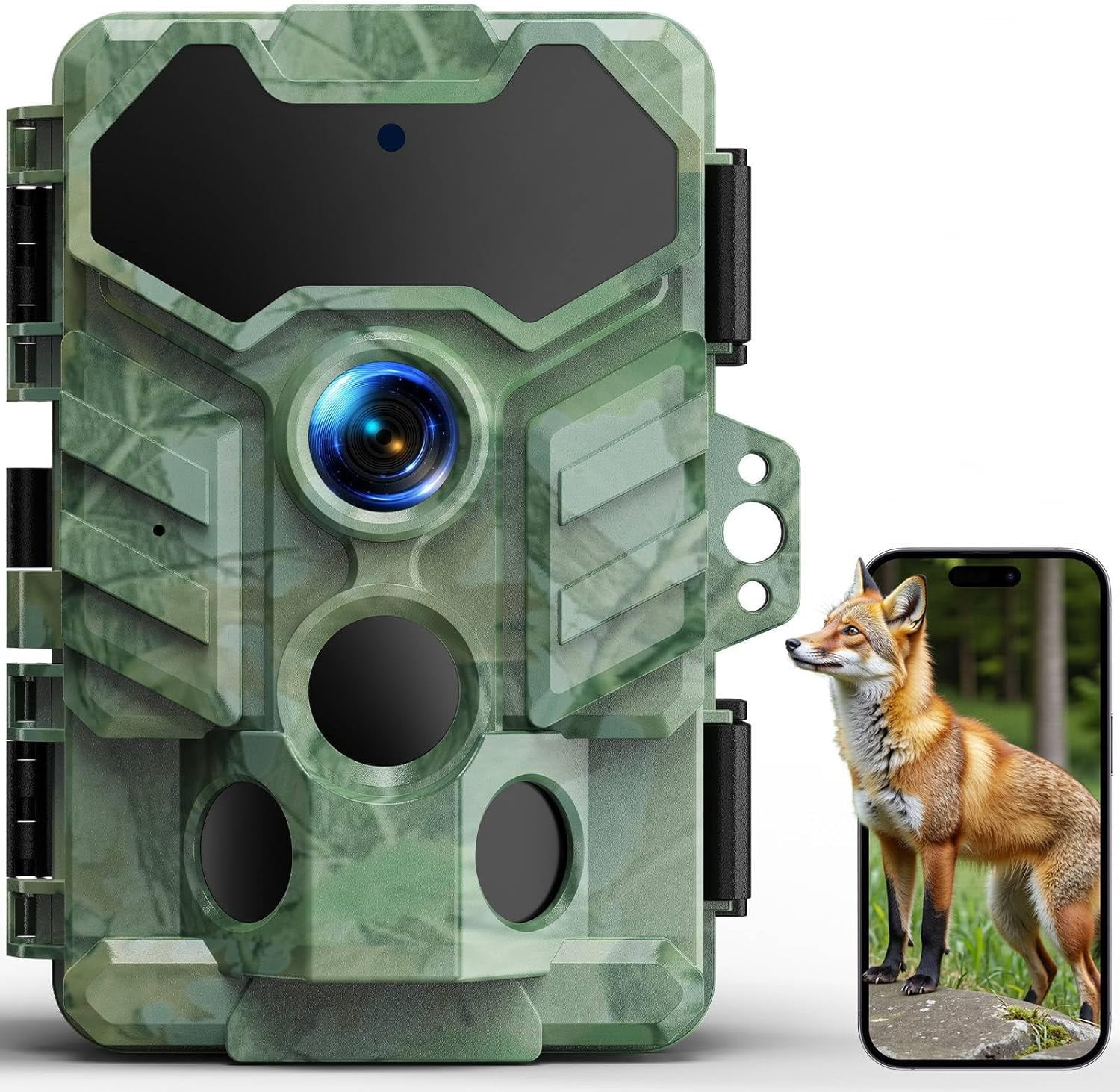 CAMPARK WiFi Trail Camera 32MP 1080P Game Hunting Deer Camera with Infrared Night Vision Waterproof 130° Wide Angle Trail Cam for Wildlife Monitoring