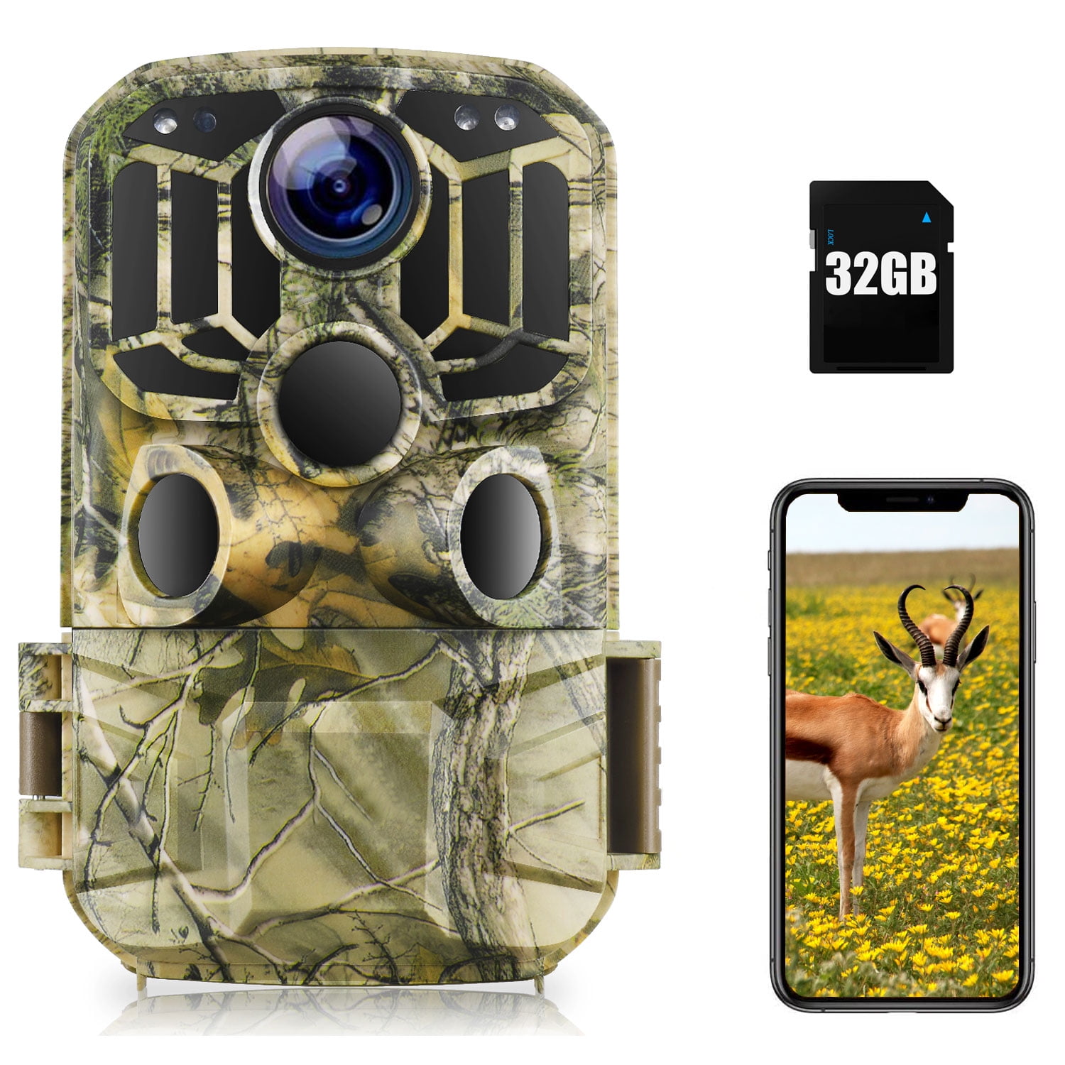 CAMPARK Trail Camera with SD Card WiFi Buletooth 24MP 1296P Game