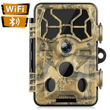CAMPARK WiFi Bluetooth Trail Camera 1296P 20MP Game Deer Camera Infrared Night Vision Waterproof 3 PIR Sensors Motion Activated Trail Cam for Hunting Wildlife Monitoring Home Security 2.4" LCD Screen