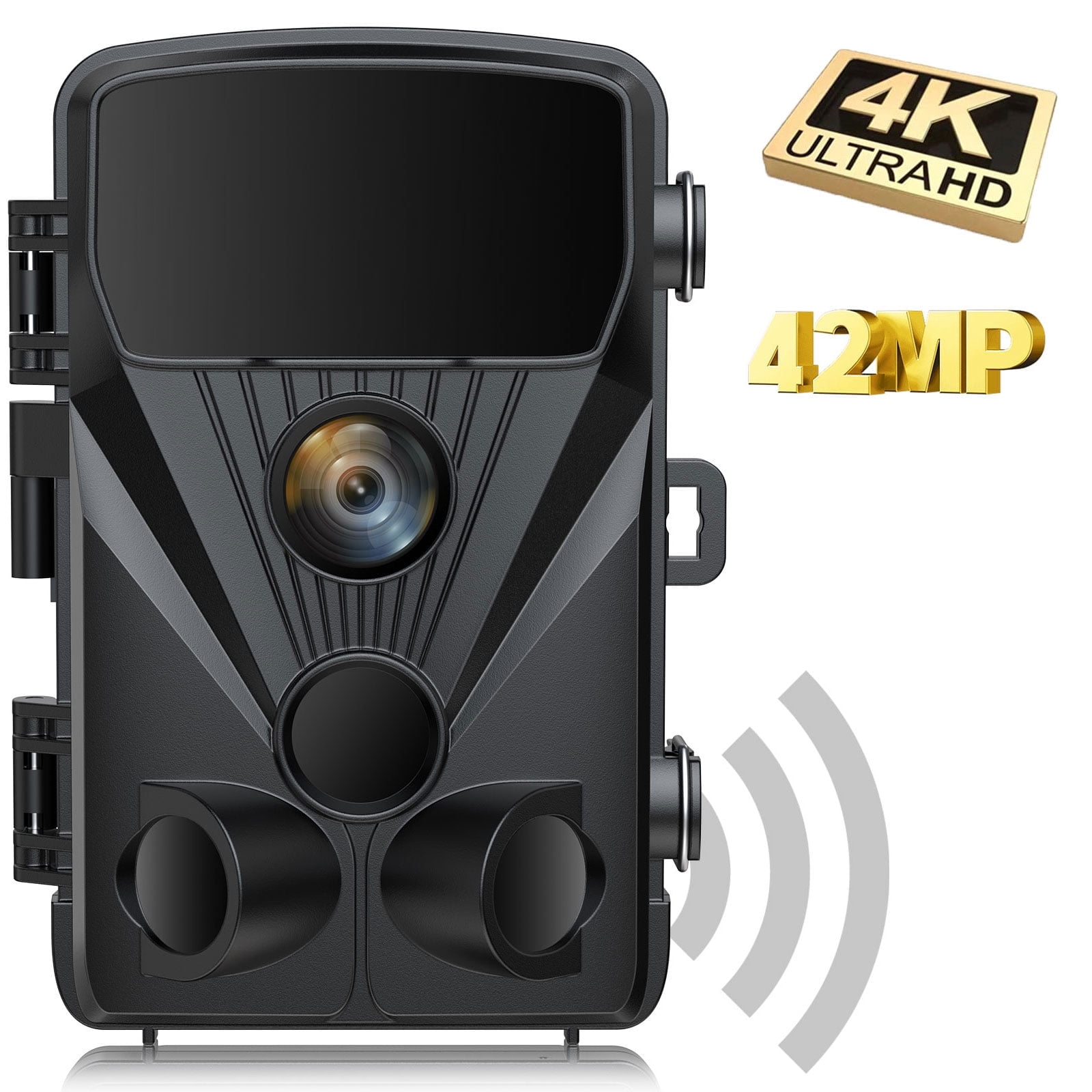 CAMPARK WiFi Trail Camera 4K 42MP Game Camera with 3 PIR Sensor Night Vision Motion Activated 0.2s Trigger Time IP66 Waterproof Bluetooth Hunting Deer Camera for Outdoor Wildlife Monitoring