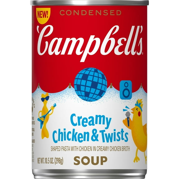 Campbells Condensed Kids Creamy Chicken and Twists Soup, 10.5 oz Can