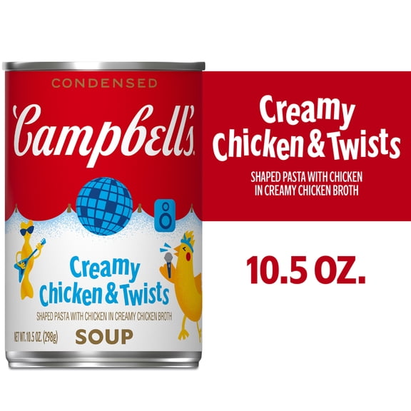 Campbells Condensed Kids Creamy Chicken and Twists Soup, 10.5 oz Can
