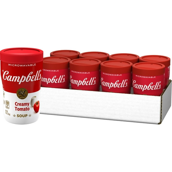 (8 pack) Campbell's Sipping Soup, Creamy Tomato Soup, 11.1 oz Microwavable Cup (8 Pack)