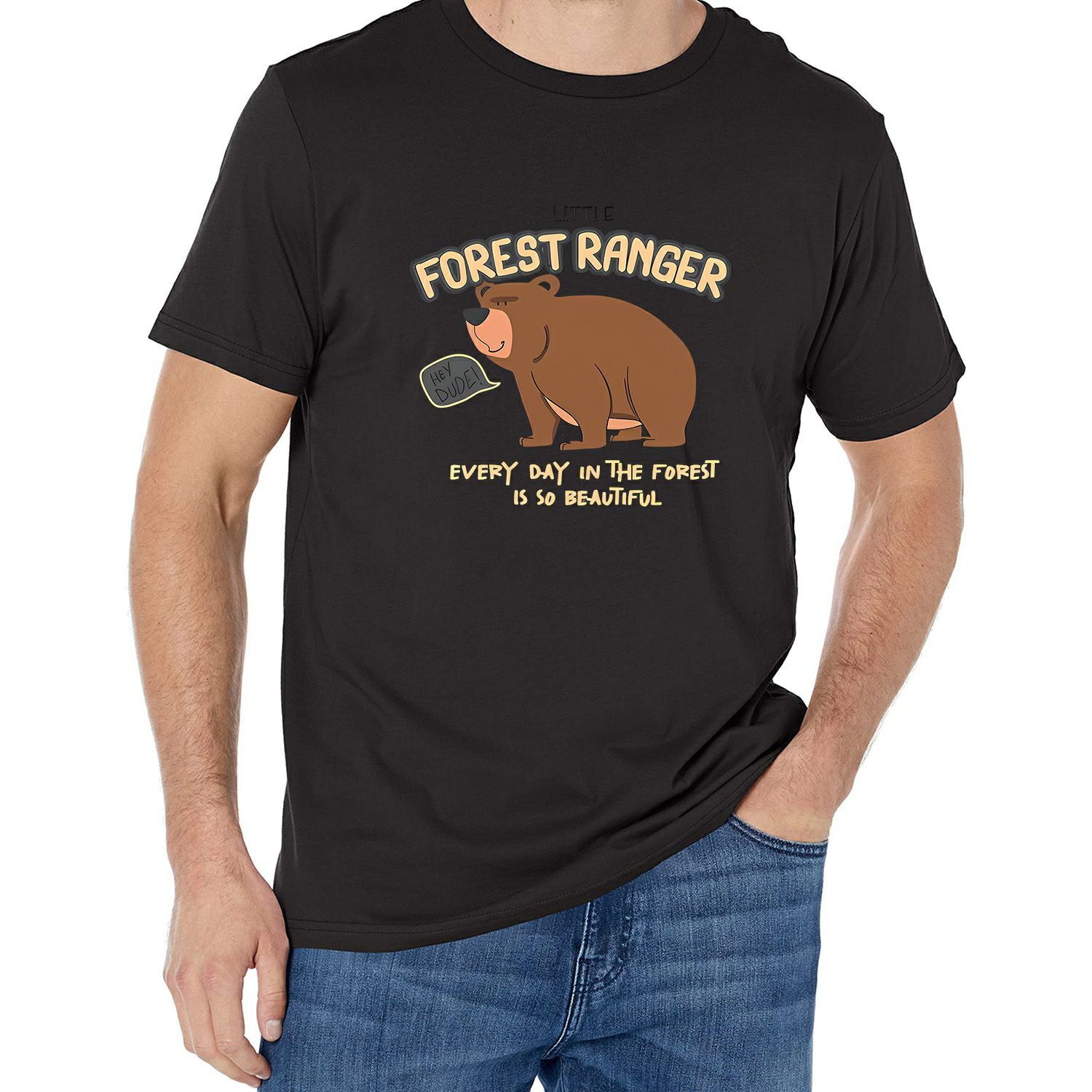 CAMPER BEAR Cool Mens T Shirt Black Small - Walmart.com