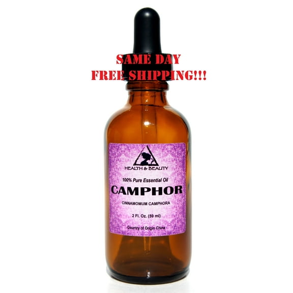 CAMPHOR ESSENTIAL OIL AROMATHERAPY 100% PURE NATURAL GLASS DROPPER 2.0 OZ, 59 ml