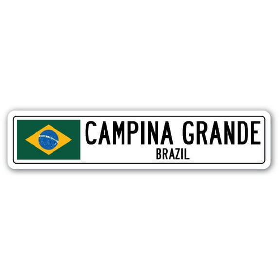 CAMPINA GRANDE BRAZIL Street Sign Brazilian flag city country road wall gift