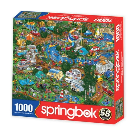 Springbok Camping World 1000-Piece Jigsaw Puzzle, Outdoor Search-and-Find Collage
