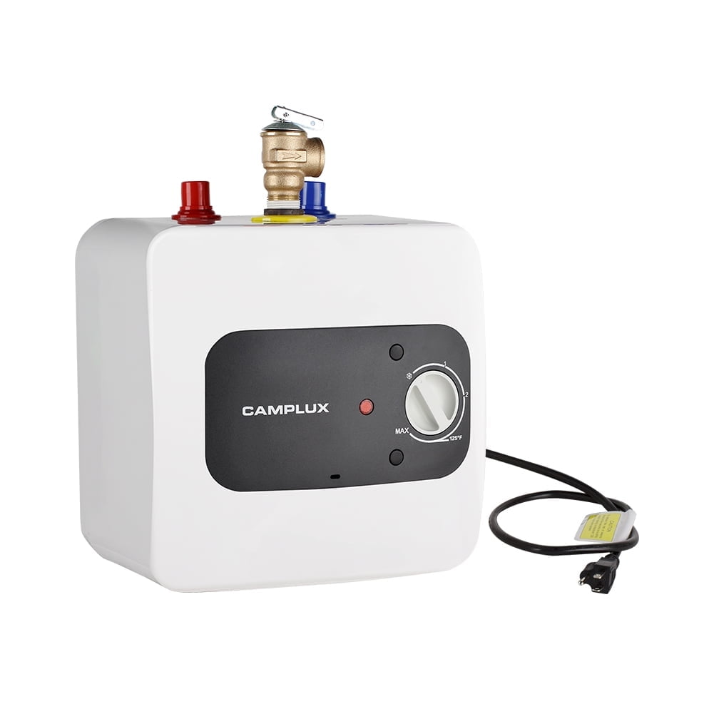 CAMPLUX 1.3 Gallons 1.44kW Mini Tank Electric Water Heater , Under Sink Water Heater with Cord Plug