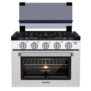 CAMPLUX Classic 17 In RV Propane Gas Range Oven with 3 Burners Cooktop, Stove Oven Combo, Stainless Steel