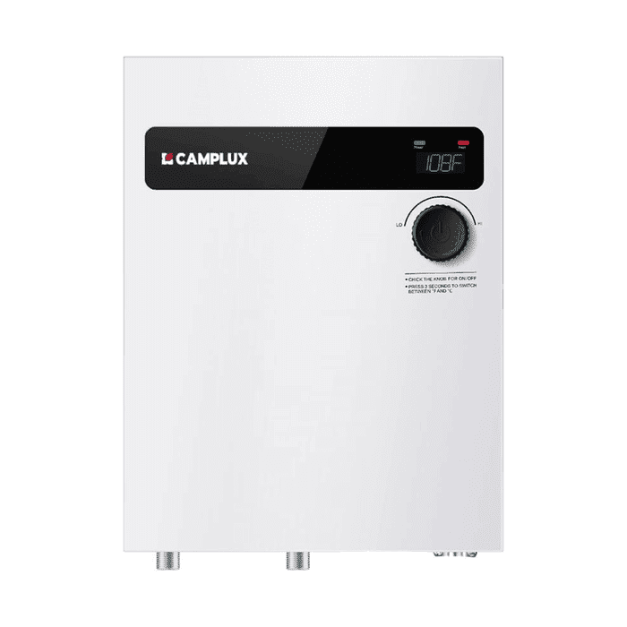 CAMPLUX 18kW 240V Tankless Electric Water Heater, Instant Hot Water On Demand, Digital Display, Energy Saving, ETL Certified, Compact Wall-Mount for Home Shower