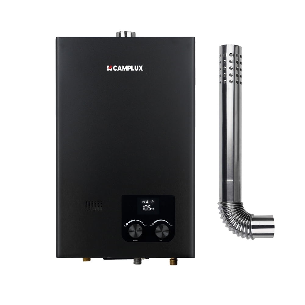 CAMPLUX 2.64 GPM 68, 000 BTU Natural Gas Tankless Water Heater On Demand Water heater for Shower with Vent Pipe
