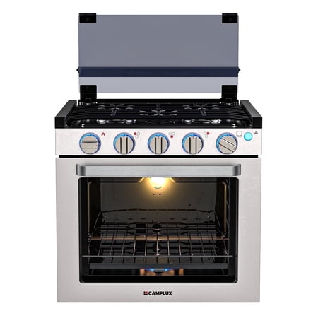 CAMPLUX Classic 21 In RV Stove Gas Range , Propane Gas Range Oven with 3 Burners Cooktop