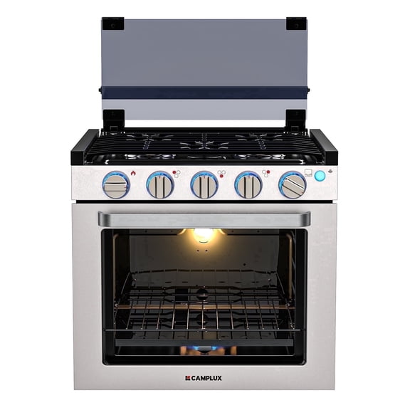 CAMPLUX Classic 21 In RV Stove Gas Range , Propane Gas Range Oven with 3 Burners Cooktop