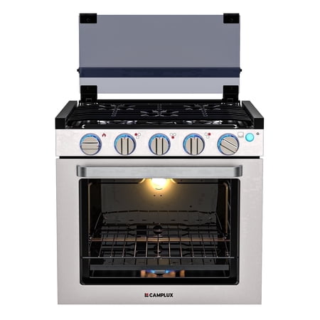 CAMPLUX Classic 21 In RV Stove Gas Range , Propane Gas Range Oven with 3 Burners Cooktop