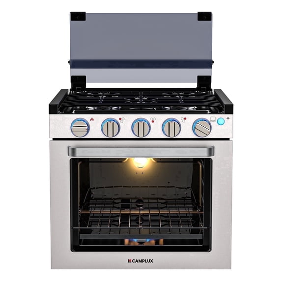 CAMPLUX Classic 21 In RV Stove Gas Range , Propane Gas Range Oven with 3 Burners Cooktop