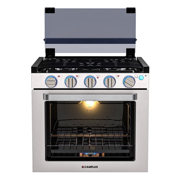 CAMPLUX Classic 21 In RV Stove Gas Range , Propane Gas Range Oven with 3 Burners Cooktop