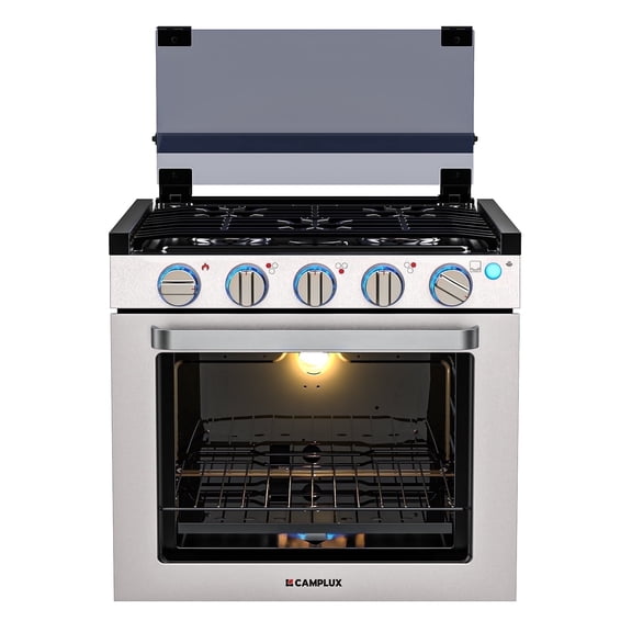 CAMPLUX 21 In RV Stove Gas Range , Gas Range Oven with 3 Burners Cooktop