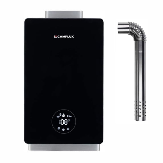 CAMPLUX 3.18 GPM 82,000 BTU Natural Gas Indoor Tankless Water Heater with Vent Pipe