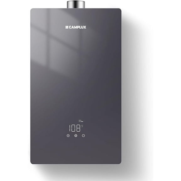 CAMPLUX 4.22 GPM 102,000 BTU Propane Tankless Water Heater, Indoor, Gray