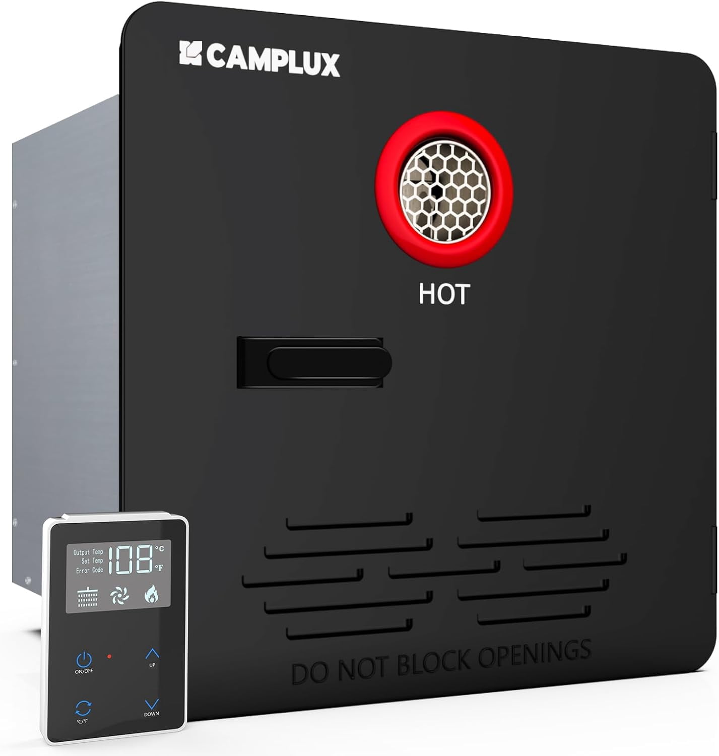 CAMPLUX 65,000 BTU 2.64 GPM Outdoor Rv Tankless Water Heater Plus 10, Black