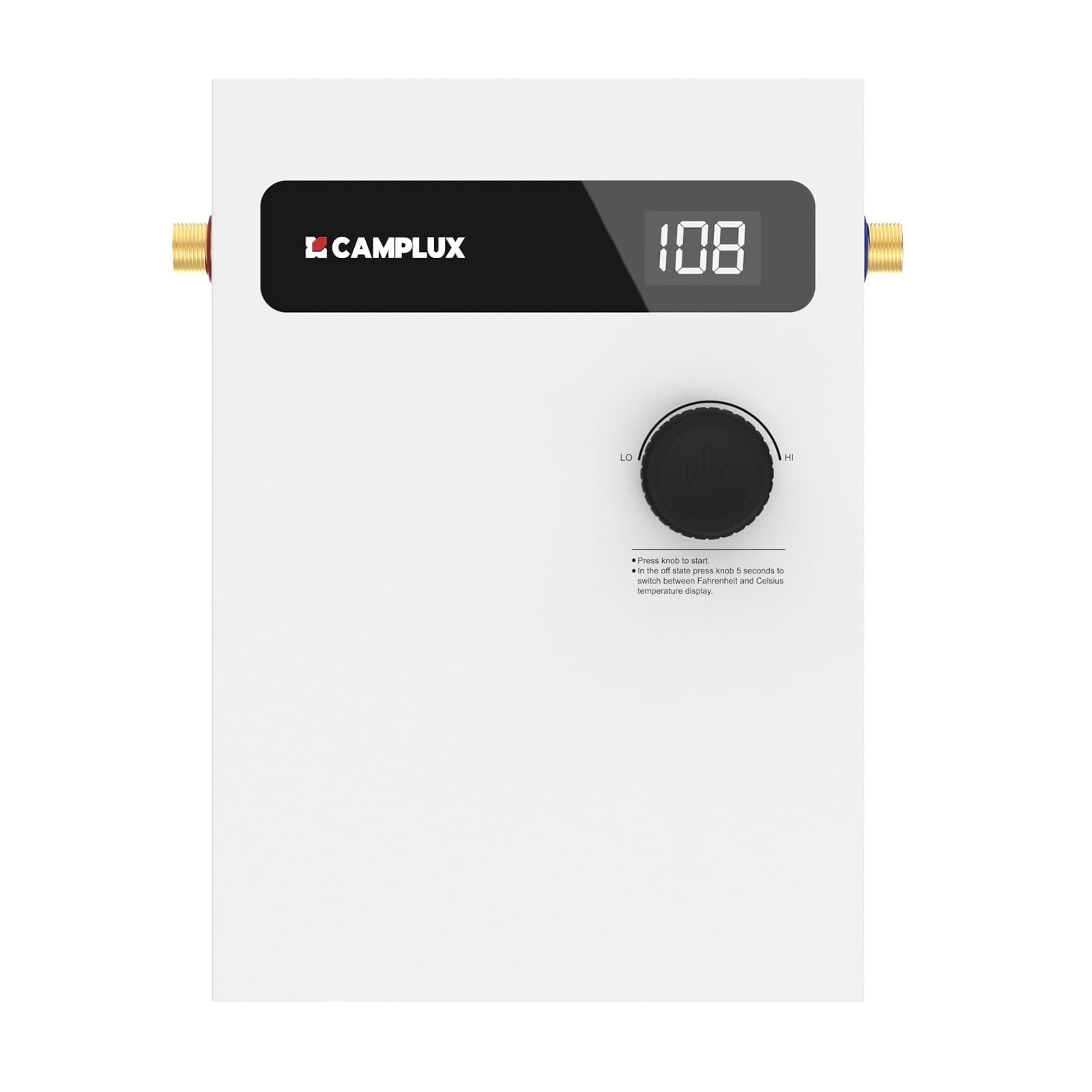 CAMPLUX 8 kW 1.5 GPM 240-Volt Tankless Electric Water Heater,TEW08,White