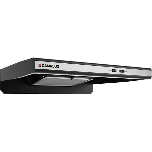 CAMPLUX RV Range Hood 22 Inches, Ductless Range Hood with LED Light and Exhaust Fan 12V DC for RV, Tiny House, Trailer and Yacht,VRH22UWMS