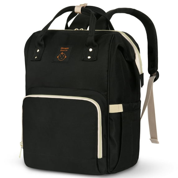 Campmoy Diaper Bag, Diaper Bag Backpack for Girls/Boys, Upgraded Shoulder Multi-Function Waterproof, Large Capacity, Stylish and Durable-Black