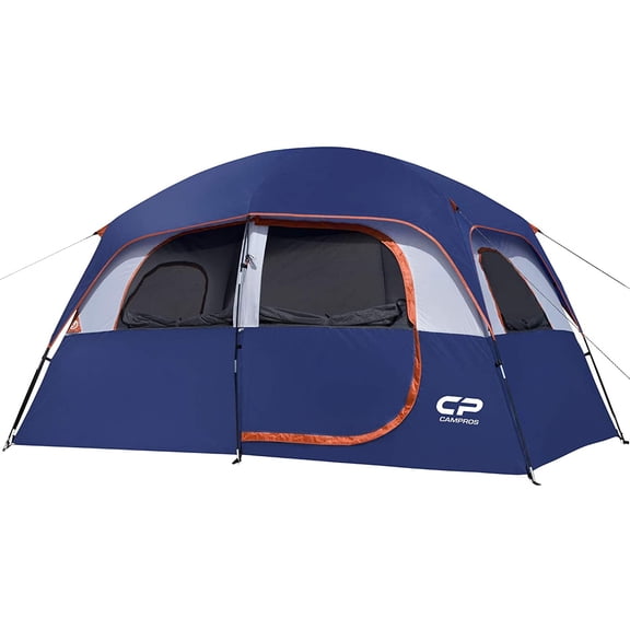 CAMPROS 6 Person Camping Tent, Easy Set up Waterproof Dome Tents Double Layer, Blue