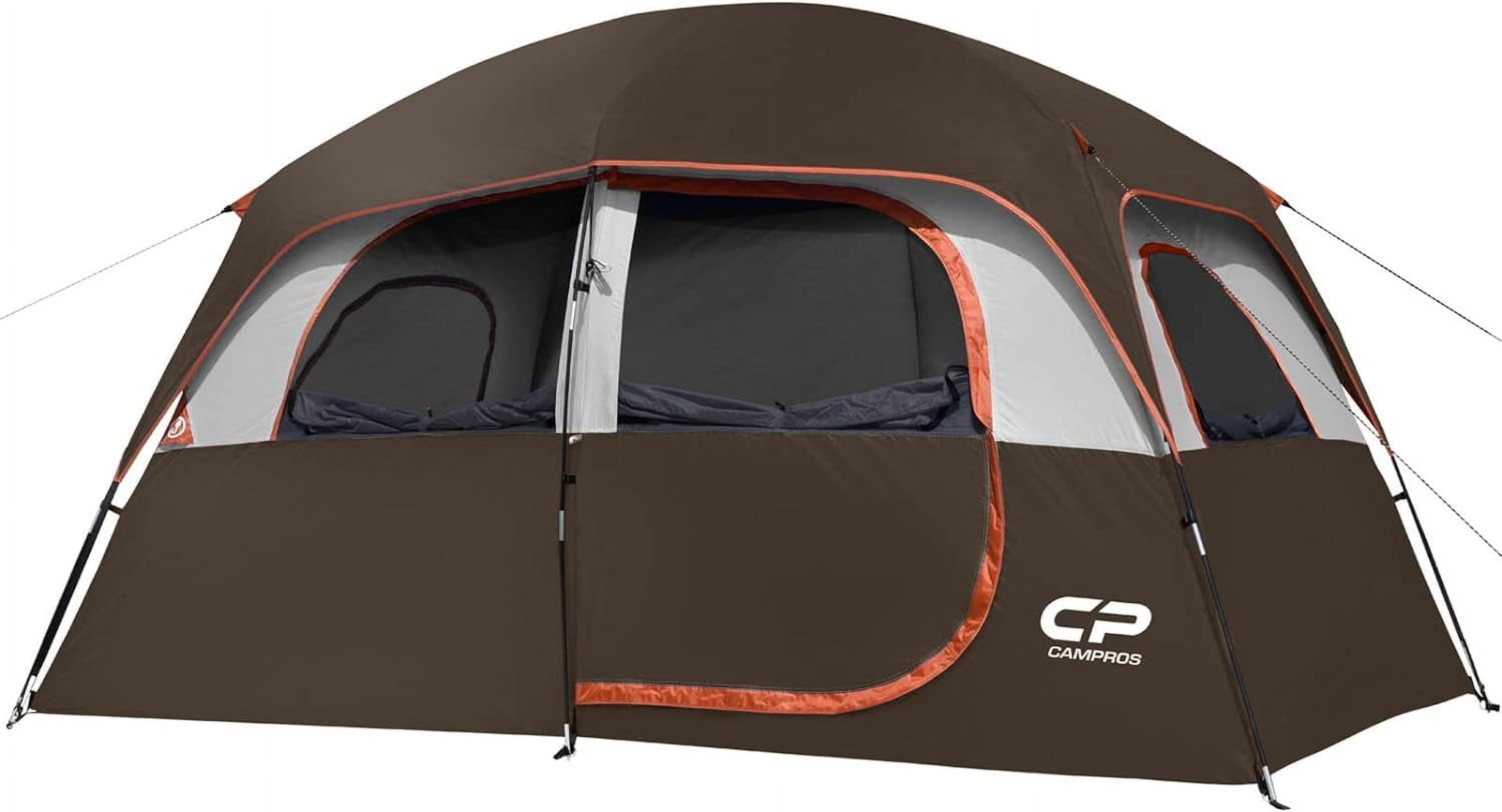 CAMPROS 6 Person Camping Tent Waterproof Windproof Family Tent, Double Layer, Portable with Carry Bag