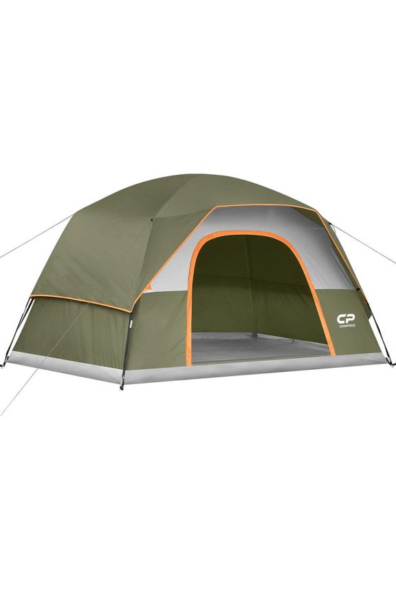 6 Person Camping Tents, Waterproof Windproof Family Dome Tent with Rainfly, Large Mesh Windows, Wider Door, Portable with Carry Bag