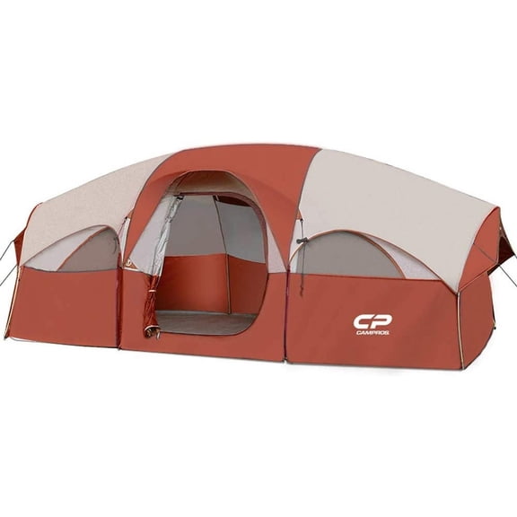 CAMPROS 8 Person Camping Tent Outdoor Weather Resistant Family Tent Divided Curtain for Separated Room
