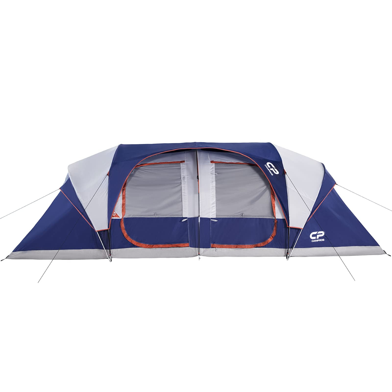 CAMPROS CP Tent 12 Person Camping Tents, 2 Room Weather Resistant Family Cabin Tent, 6 Large Mesh Windows, Double Layer, Divided Curtain for Separated Room, Portable with Carry Bag