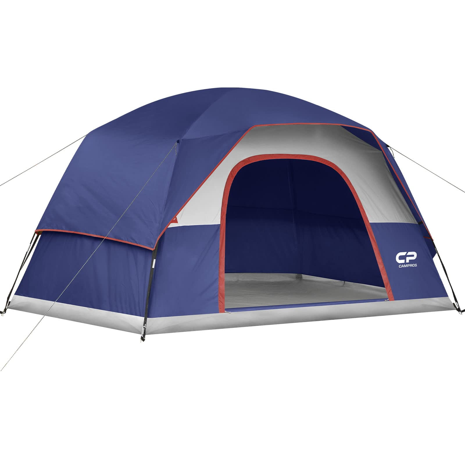 CAMPROS CP Tent 3/4/6/8 Person Camping Tents, Waterproof Windproof Family Dome Tent with Rainfly, Large Mesh Windows, Wider Door, Easy Setup, Portable with Carry Bag