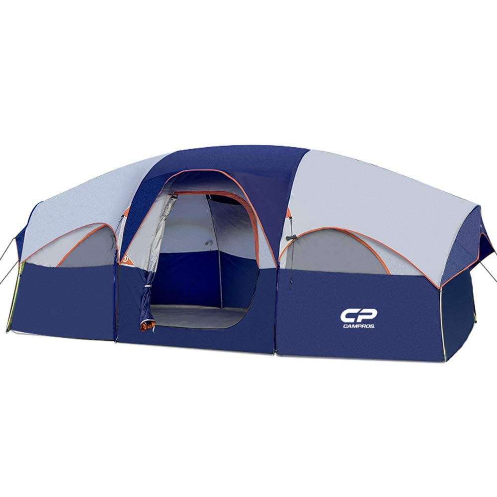 Blue 8-Person Two-Room Three-Season Dome Camping Tent