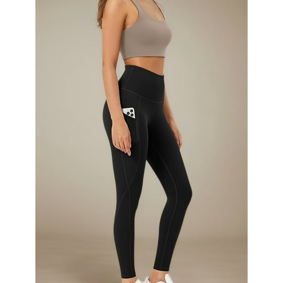 CAMPSNAIL 1 Pack Yoga Pants With Pockets Women - High Waist Tummy Control Soft Leggings Workout Gym