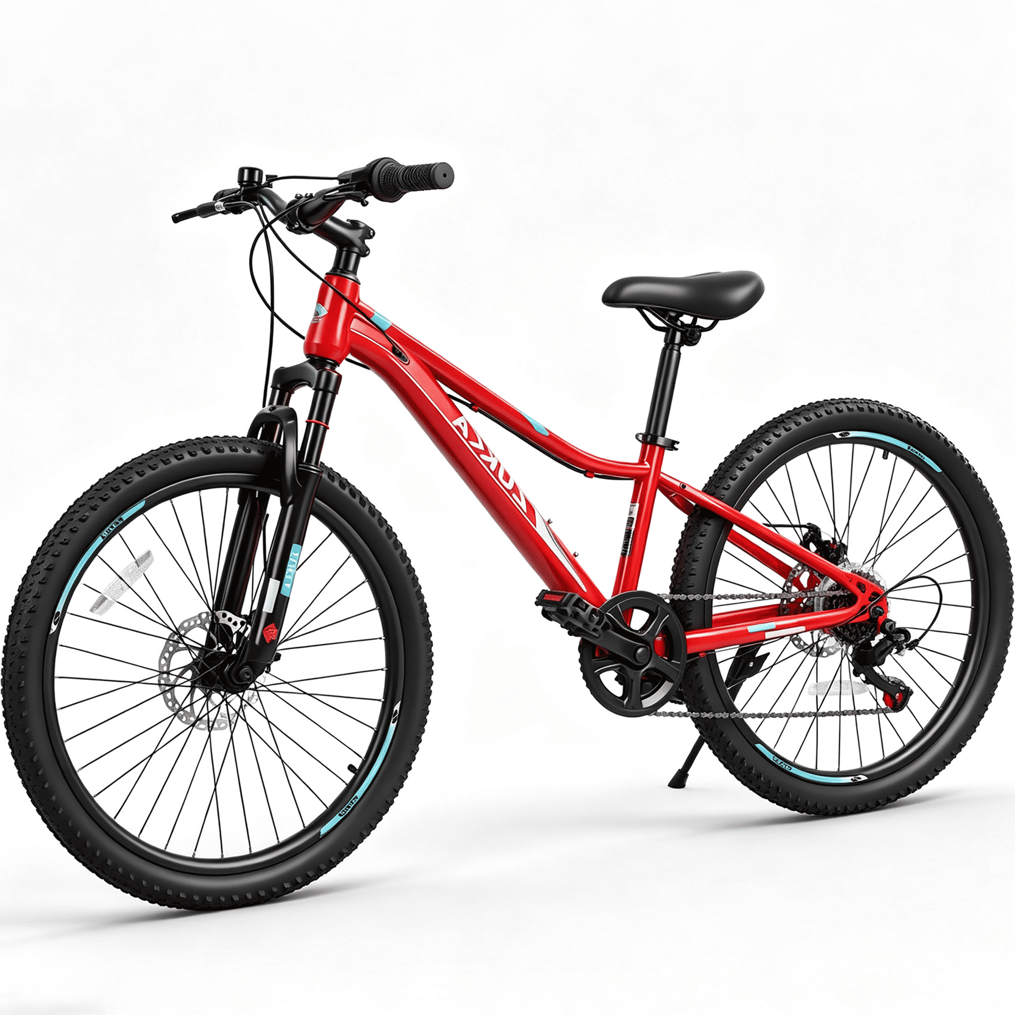 POVANLI 24 Inch Mountain Bike 6 Speed ​​Suspension Fork,Inflatabll Rubber Tires,Aluminum Alloy Rim,Steel Frame,Dual Disc Brake,Suitable for commuting to school and city riding,Gift(Yr 9-12)(Red)
