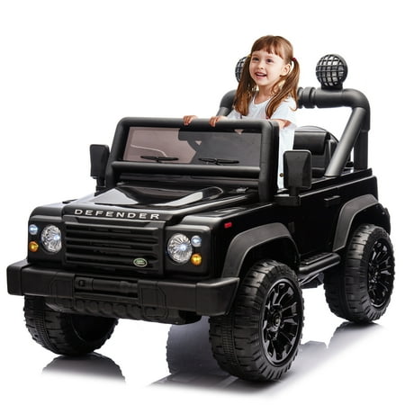 CAMSCH Land Rover Defender 90,24V Kids Electric Vehicles Ride on XXL Car W/Parents Control,2wd,Slow start,Two driving modes,3 Speeds,Power display,Bluetooth,USB,MP3,for Children Ages 3-7,Gift(Black)