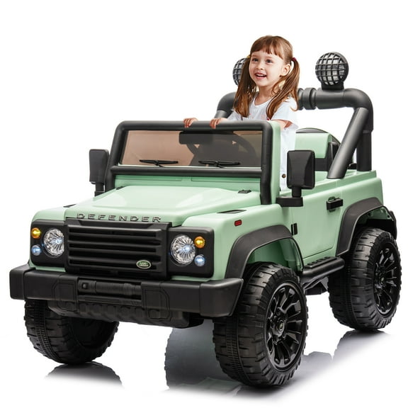 CAMSCH Land Rover Defender 90,24V Kids Electric Vehicles Ride on XXL Car W/Parents Control,2wd,Slow start,Two driving modes,3 Speeds,Power display,Bluetooth,USB,MP3,for Children Ages 3-7,Gift(Green)