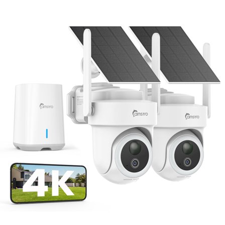CAMSTRO 4K Wireless Outdoor Security Camera System AI-Powered Detection Dual-Band Wi-Fi Smart Alerts 2-Way Audio Night Vision
