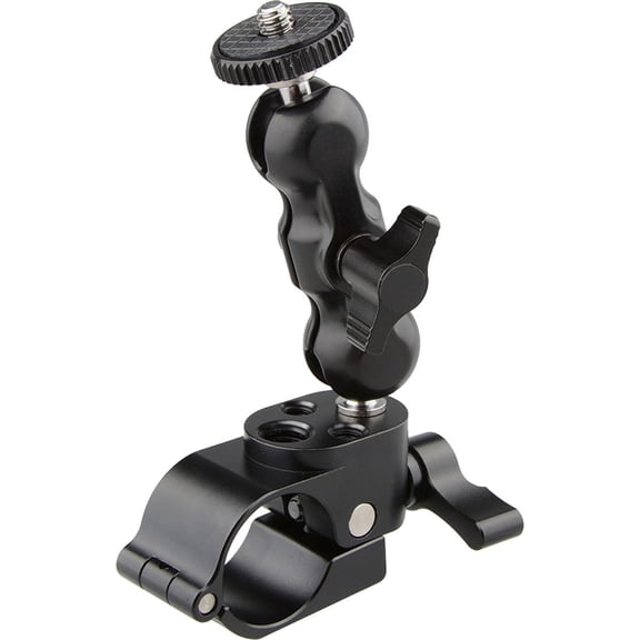 CAMVATE 1/4" 25mm Rod Clamp 360 Degree Swivel Pea Monitor Mount Adapter with Two Black Knob