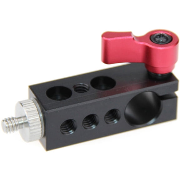 CAMVATE 15mm Rod Clamp with 1/4"-20 Threads and Screw, Red Lever