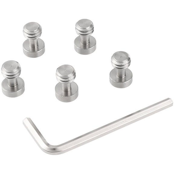CAMVATE 3/8"-16 Male Thread Screw Adapter with Hexagon Socket Head for Grooved Baseplate, 5-Pack