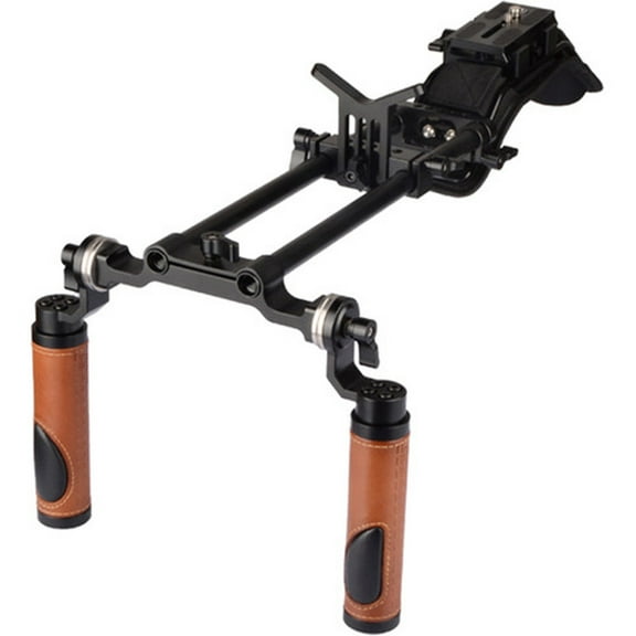 CAMVATE DSLR Shoulder Mount Rig with Manfrotto QR Base Plate and ARRI Rosette Dual Handgrip