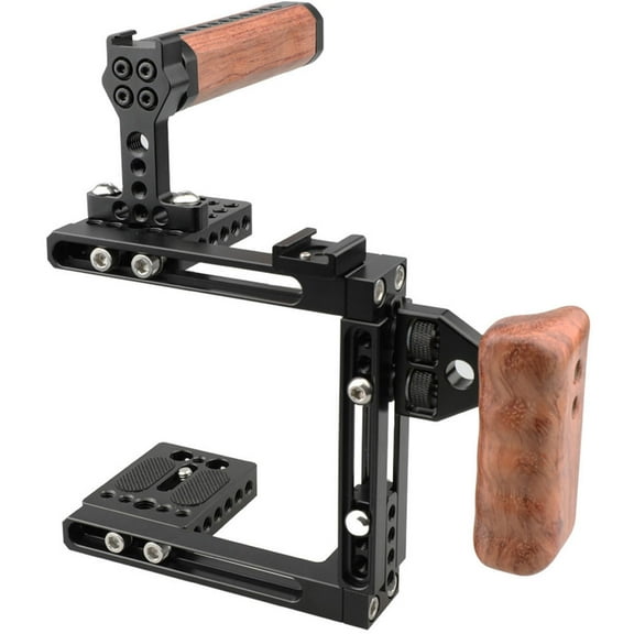 CAMVATE Dual-use Adjustable Cage with Wood Grip, Universal