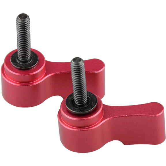 CAMVATE M4 Male Threading Rotating Knob Adjustable Thumb Lever Screw, 15mm Long, Red, 2-Pack