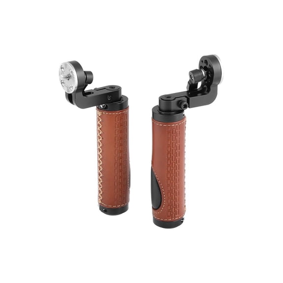 CAMVATE M6 Male Thread ARRI Rosette Leather Handgrip for DSLR Shoulder Rig, Pair