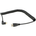 thumbnail image 1 of CAMVATE Right-Angle Mini HDMI to HDMI Coiled Cable, 12" to 79", 1 of 3