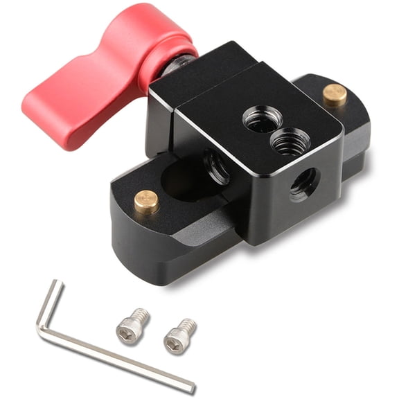 CAMVATE Swat Rail Clamp with 1.97" Safety Rail, Red Wingnut