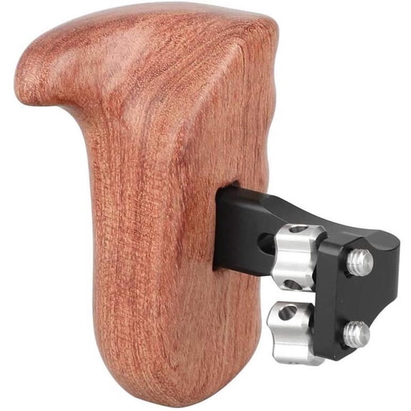 CAMVATE Wood Handle with Reversible 1/4"-20 Thumbscrew Connection, Left Grip